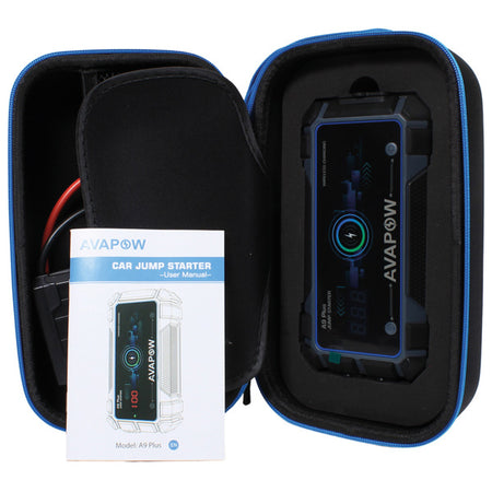 Avapow A9 Plus med alle inkluderede accessories ved siden af