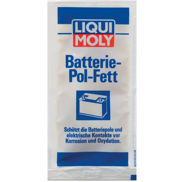 Liqui Moly Fett til batteripoler i 10 grams pakke, står på hvid baggrund