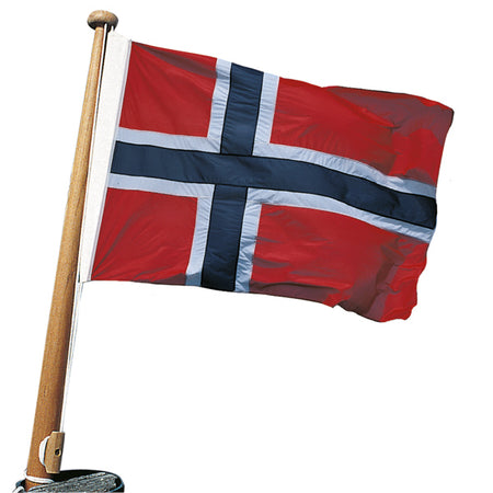 Adela norsk yachtflag, 120 cm, monteret på flagspil