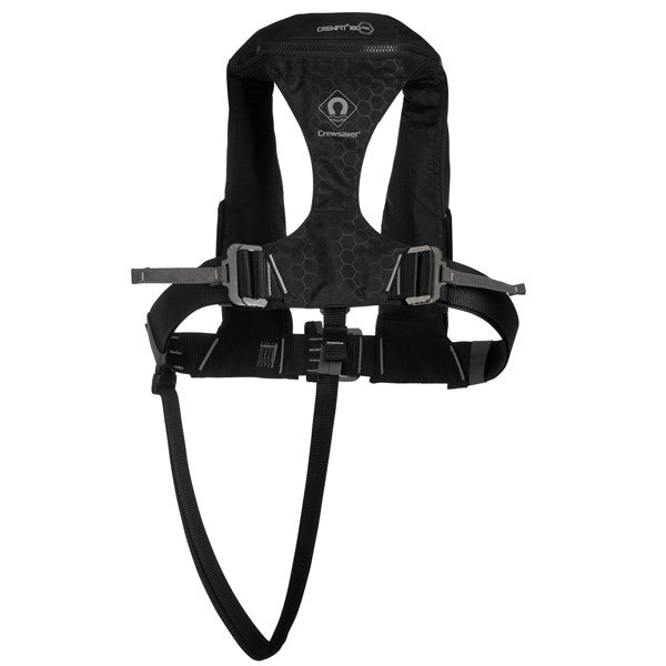 Sort SeaTec Crewsaver vest med refleksdetaljer, vist fra siden