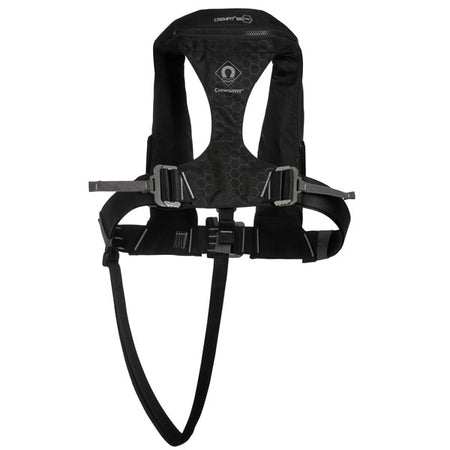Sort SeaTec Crewsaver vest med refleksdetaljer, vist fra siden