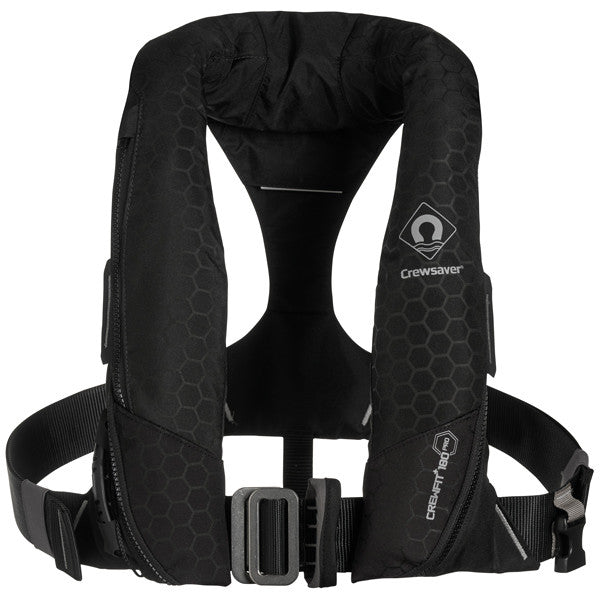 SeaTec Crewsaver Crewfit Plus 180N Pro svømmevest i sort farve set forfra