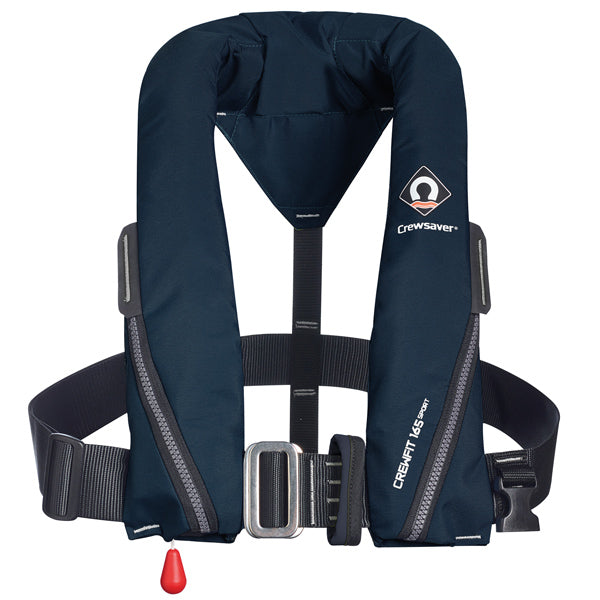 Crewsaver Crewfit 165N Sport Harness med D-ring i navy farve, set fra siden.