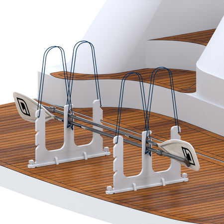 Oversigt over Hurley SUP Rack med plads til to boards.