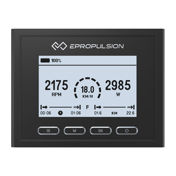 Epropulsion E-Serie display 4,3" monteret på bådkontrolpanel