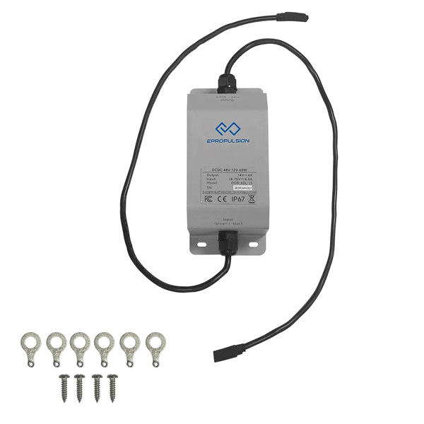 Epropulsion DC/DC konverter set fra siden, klar til installation på el-motor.