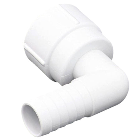 Rule 90° slangestuds til 800/1000 pumpe, set fra siden med slanger tilsluttet