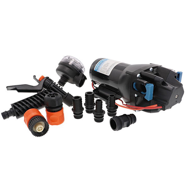 Jabsco spulepumpe sæt HOTSHOT HD6 set fra siden, designet til bådbrug.