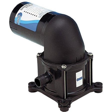 Jabsco membranpumpe 24V set forfra med filter og tilslutninger