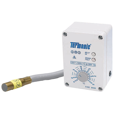 Kasco termostat og sensor til D-Icer, set fra siden.