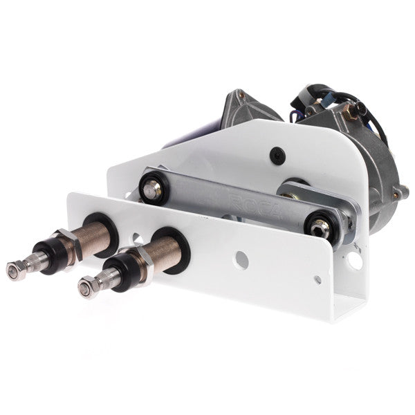 Roca W38 viskermotor 65mm 12V set fra siden med monteringsbeslag