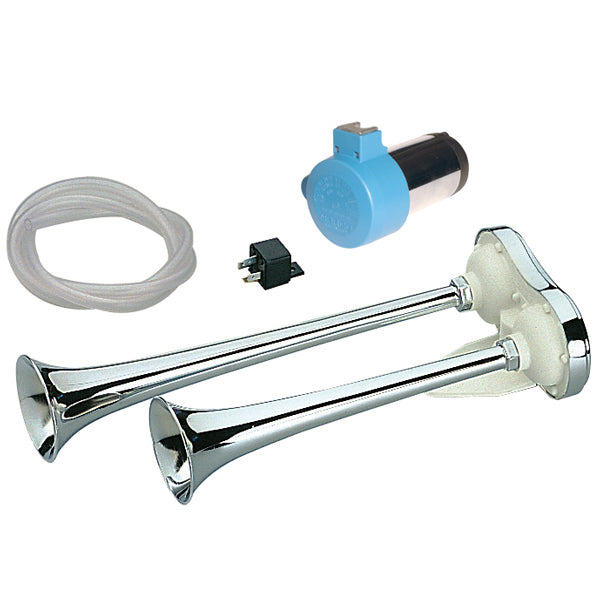 Marco dobbelt kompressor horn set forfra, ideelt til både med 12V system.
