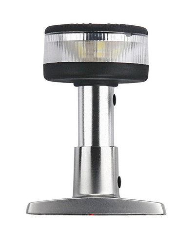 Led lanterne fra SeaTec i rustfrit stål, vist fra siden.