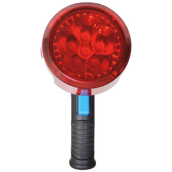 Close-up af 1852 LED Spot's lysstyrke og genopladningsport