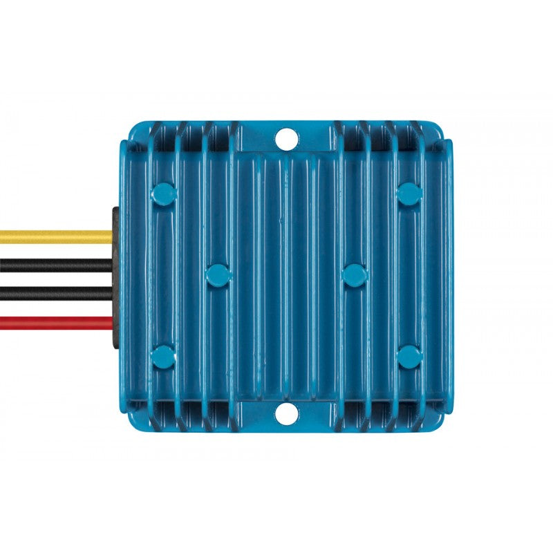 Victron Orion omformer 24-12V set fra siden, klar til installation.
