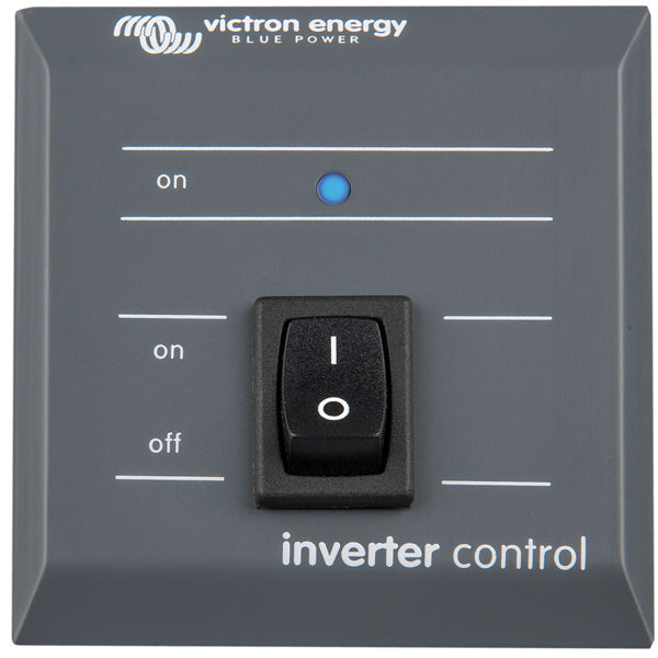 Victron Phoenix Inverter kontrolpanel set frontalt med tydelige knapper og display.
