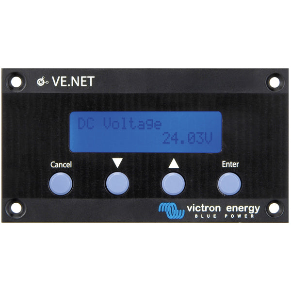 Victron Skylla GMDSS kontrolpanel set forfra, monteret på båd