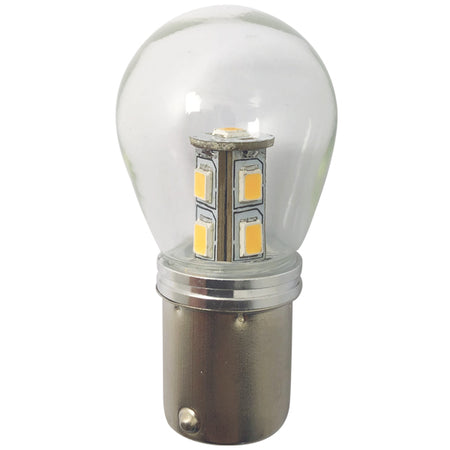 1852 LED pære Ba15S set fra siden, dimensioner Ø25x48mm