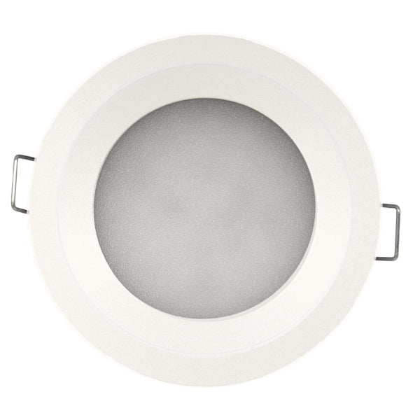 Casolux lampe i hvid aluminium, set forfra