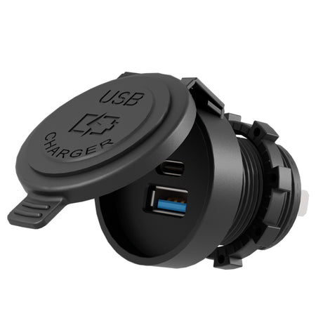 TideON, USB-C 30W/USB-A 18W 12/24V udtag til indbygning