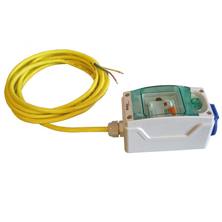 Ratio landstrømscentral med 2 x schuko stik set fra forsiden