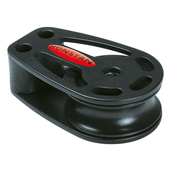 Ronstan serie 40 fodblok til tov ø12mm i rustfrit stål, set fra siden