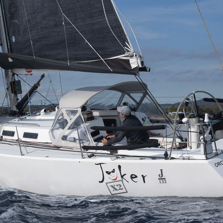 Detaljevisning af Ronstan spil 45 QT Orbit's gearsystem.