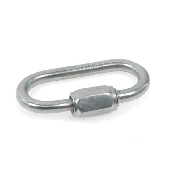 1852 P-led RF 12mm AISI 304 sjækel set fra siden, klar til brug på båd.