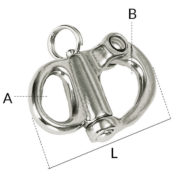 1852 skødekrog monteret på en båd med line forbundet