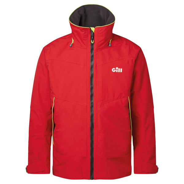 Gill OS32J coastal jakke i rød farve set foran, størrelse XL