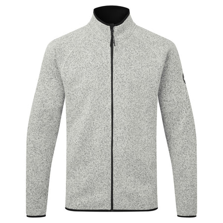 Gill fleece jakke i grå, set forfra med lynlås