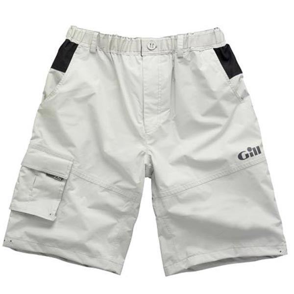 Gill 4361 vandtætte sejler shorts i sølvgrå farve, set forfra, str. S