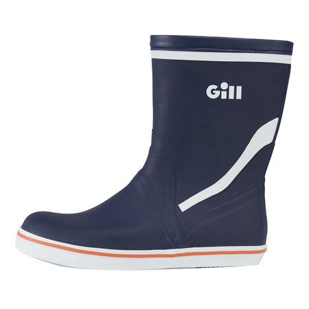 Gill, kort navy gummistøvle set fra siden med logo.