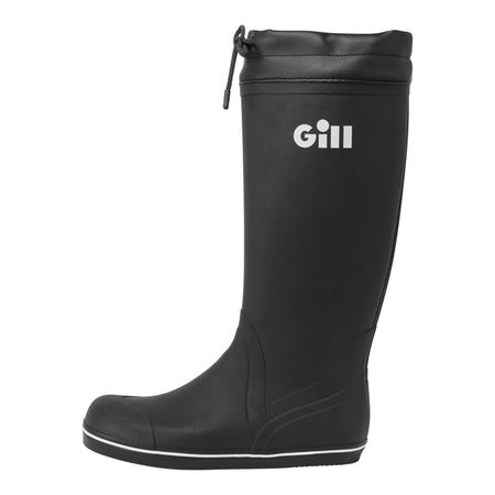 Gill, lang sort gummistøvle str. 47 set forfra