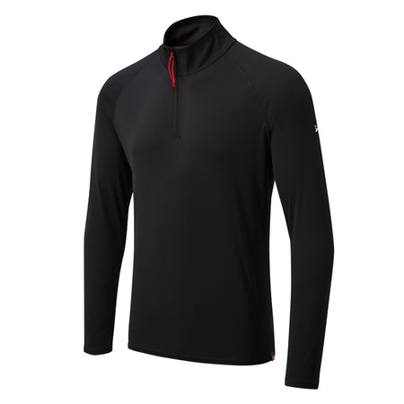Gill UV langærmet zip T-shirt i sort set forfra, str. XL