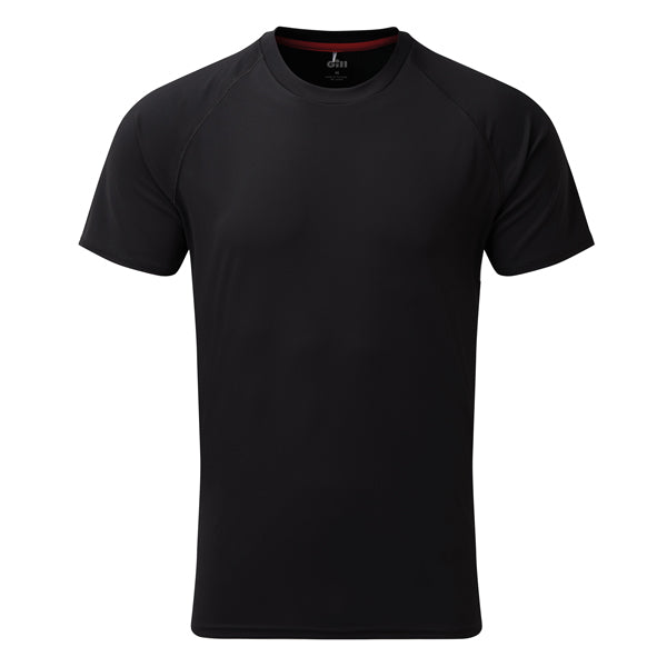 Gill UV010 T-shirt i sort, set forfra med rund halsudskæring.