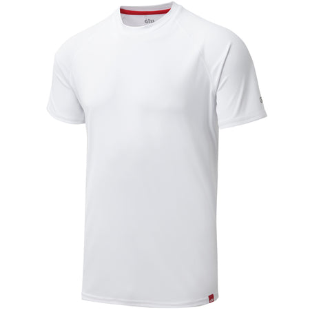 Gill UV010 Men's UV Tec T-Shirt i hvid farve, set forfra