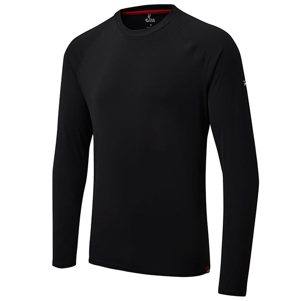 Gill UV011 T-shirt i sort med lange ærmer set fra siden