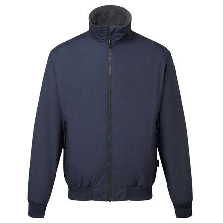 Gill CR01 Crew jakke i navy set forfra med lynlås