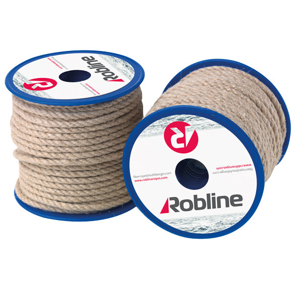 Robline Mini Classic-Tex 3mm line i sandfarve, flettet og klar til brug.