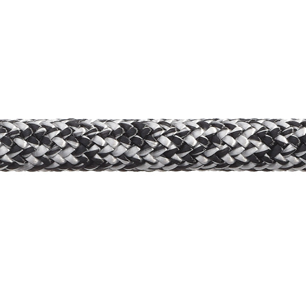 Robline Admiral 7000 Dyneema fald 8mm i sort/hvid farve, vist i nærbillede