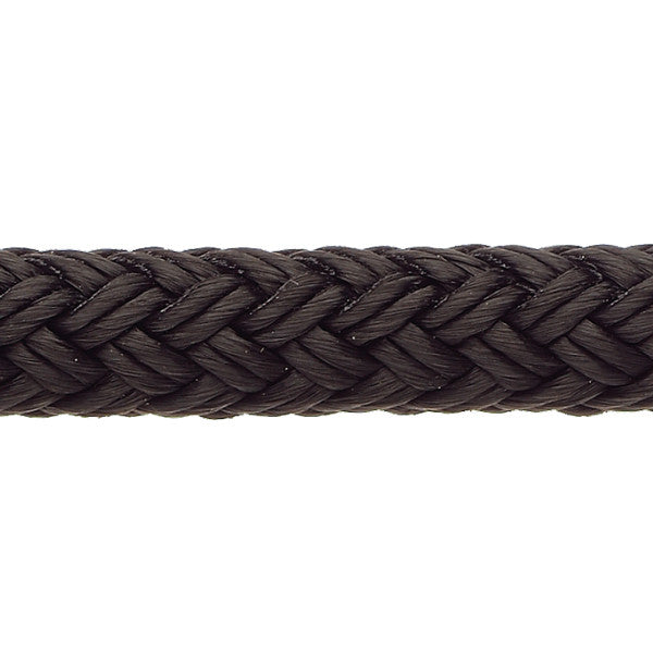 Robline, Rio fortøjningsline i sort farve, 12 mm tyk, 1 mtr lang