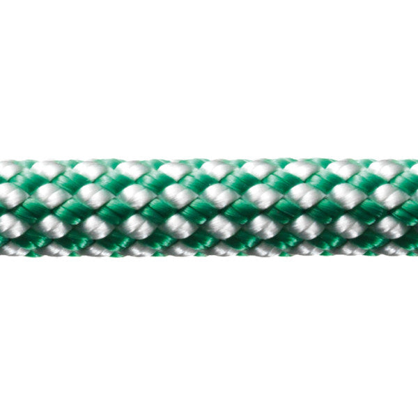 Robline Dinghy Control 6mm snor i hvid og grøn farve, pakket i 1 meters længde.