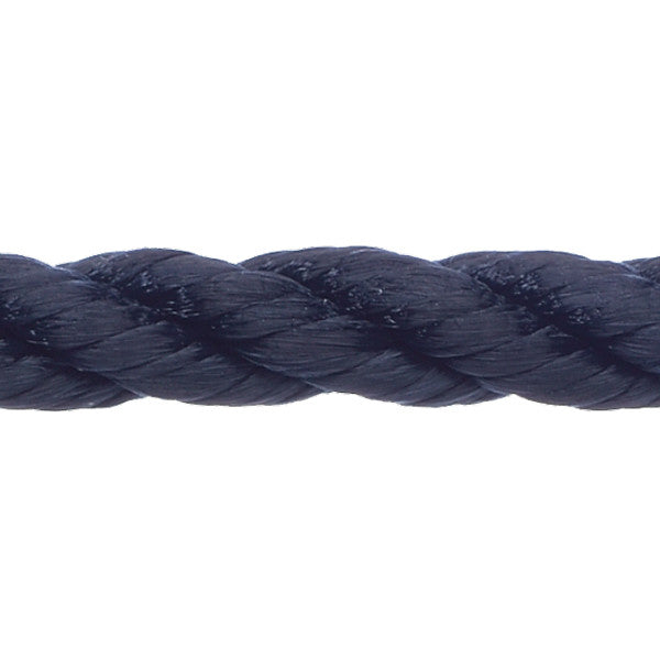 Robline fortøjningsline i navy farve, 14 mm tyk, 1 meter lang.