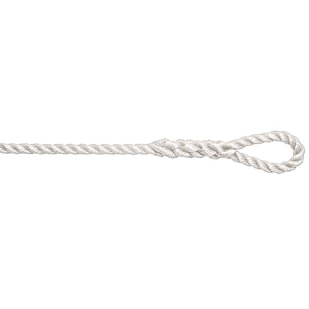 Robline fortøjning med en tykkelse på 6mm og 40mm, vist i hvid farve