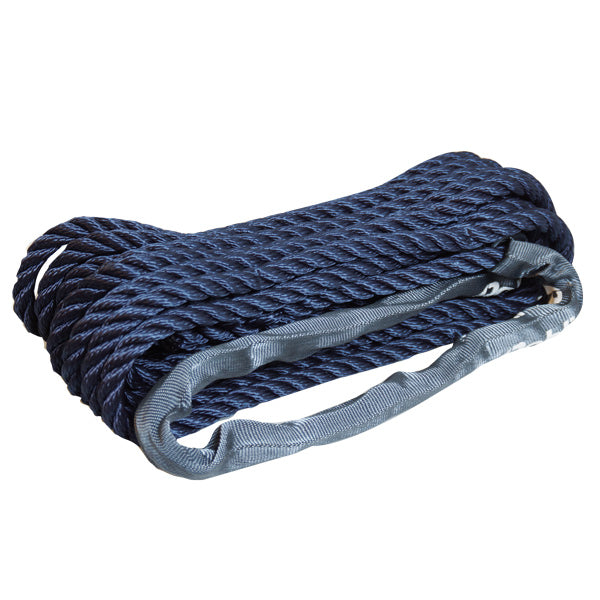 Robline fortøjning øje med webbing, 3-slået Navy, 16mm, 10m
