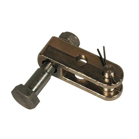 Ultraflex gaffelstykke bolt M10 til kontrolkabler, set forfra