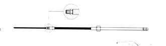 Ultraflex styrekabel M58 på 14 fod med 10 mm øje, set forfra.