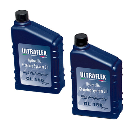 Detalje af Ultraflex styring med slanger og fittings
