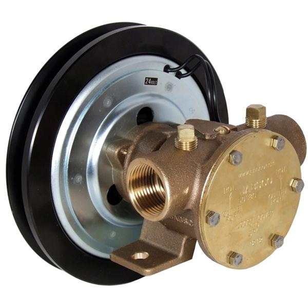 Jabsco impellerpumpe med magnetkobling, set fra siden.